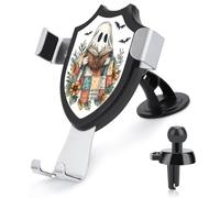 Jubonexis Supporto per telefono da auto a forma di simpatico fantasma che legge fiori selvatici supporto per telefono cellulare a triangolo base clip per bocchetta dell'aria supporto per auto