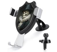 Jubonexis Supporto per telefono da auto a forma di teschio che indossa un cappello a cilindro Dark Fantasy Supporto per telefono cellulare a triangolo con base a clip per bocchetta dell'aria Supporto