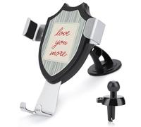 Jubonexis Supporto per telefono da auto a strisce verticali con testo Love You More Supporto per telefono da auto Triangolo Clip Base per bocchetta dell'aria Supporto per telefono cellulare Accessori