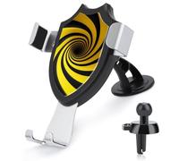 Jubonexis Supporto per telefono da auto a tunnel a spirale liscio giallo e nero supporto per telefono cellulare con base triangolare a clip per bocchetta dell'aria supporto per auto accessori