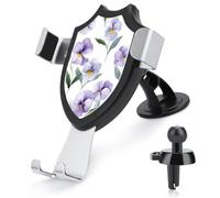 Jubonexis Supporto per telefono da auto color lavanda con viola del pensiero ad acquerello Supporto per telefono cellulare a triangolo con base a clip per bocchetta dell'aria Supporto per auto