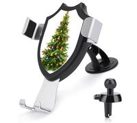 Jubonexis Supporto per telefono da auto con albero di Natale decorato con base triangolare a clip per bocchetta dell'aria Supporto per telefono cellulare Accessori automobilistici per smartphone