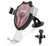 Jubonexis Supporto per telefono da auto con ali d'angelo bianche con cuore rosa rosa supporto per telefono cellulare a triangolo base clip per bocchetta dell'aria supporto per auto accessori