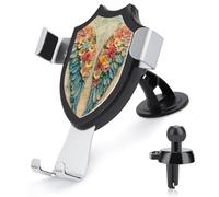 Jubonexis Supporto per telefono da auto con ali d'angelo floreale Supporto per telefono cellulare a triangolo con base a clip per bocchetta dell'aria Supporto per auto Accessori automobilistici per
