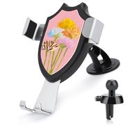 Jubonexis Supporto per telefono da auto con fiori ad acquerello su rosa, supporto triangolare con clip per bocchetta dell'aria, accessori per auto per smartphone cellulari da 4-6 pollici