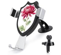Jubonexis Supporto per telefono da auto con fiori di crisantemo ad acquerello, supporto triangolare con clip per bocchetta dell'aria, accessori per auto per smartphone cellulari da 4-6 pollici