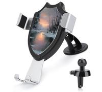 Jubonexis Supporto per telefono da auto con paesaggio innevato con fiume all'alba, supporto triangolare con clip a clip per bocchetta dell'aria, supporto per auto accessori automobilistici per