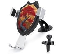 Jubonexis Supporto per telefono da auto con sole dorato e albero della vita rosso supporto per telefono cellulare a triangolo con base a clip per bocchetta dell'aria supporto per auto accessori