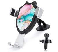 Jubonexis Supporto per telefono da auto in lamina d'oro rosa e turchese marmo supporto triangolo clip base per bocchetta dell'aria supporto per telefono cellulare accessori automobilistici per