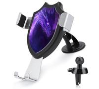 Jubonexis Supporto per telefono da auto, motivo drago viola con occhi luminosi, supporto triangolare con clip per bocchetta dell'aria, accessori per auto per smartphone da 4 a 6 pollici