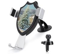 Jubonexis Supporto per telefono per auto a forma di albero di Natale bianco invernale con base triangolare a clip per bocchetta dell'aria supporto per telefono cellulare accessori automobilistici per