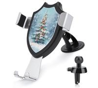 Jubonexis Supporto per telefono per auto, con albero di Natale, neve, foresta invernale, supporto per telefono a triangolo, base a clip per bocchetta dell'aria, accessori per auto, per smartphone da 4