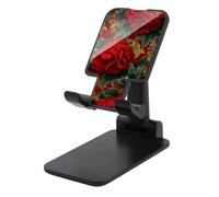 Jubonexis Supporto regolabile pieghevole del telefono cellulare del fiore della peonia rossa per la scrivania