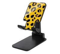 Jubonexis Supporto regolabile pieghevole del telefono cellulare del modello della stampa del leopardo nero e giallo per la scrivania