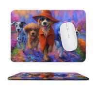 Jubonexis Tappetino per mouse con 5 cani che camminano allegramente nel parco, tappetino per mouse per computer da ufficio, per scrivania e laptop, con base in gomma antiscivolo, tappetino per mouse