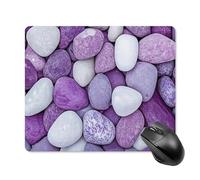 Jubonexis Tappetino per mouse con ciottoli viola e bianchi, piccoli tappetini per mouse da ufficio per scrivania e laptop, con base in gomma antiscivolo, tappetino per mouse da gioco