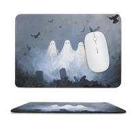 Jubonexis Tappetino per mouse con fantasmi che galleggiano nel cielo, piccoli tappetini per computer da ufficio per scrivania e laptop, con base in gomma antiscivolo, tappetini per mouse da gioco