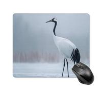 Jubonexis Tappetino per mouse con gru giapponese, tappetino per mouse per computer da ufficio, per scrivania e laptop, con base in gomma antiscivolo, tappetino per mouse da gioco