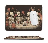 Jubonexis Tappetino per mouse con quattro scheletri seduti a un tavolo, tappetino per mouse per computer da ufficio, per scrivania e laptop, con base in gomma antiscivolo, tappetino per mouse da gioco