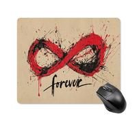 Jubonexis Tappetino per mouse con simbolo dell'infinito rosso e graffiti, piccolo tappetino per mouse da ufficio per scrivania e laptop, con base in gomma antiscivolo, tappetino per mouse da gioco