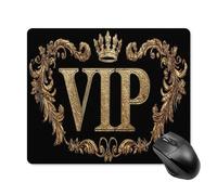 Jubonexis Tappetino per mouse con testo Vip dorato con corona, piccolo tappetino per mouse per computer da ufficio per scrivania e laptop, con base in gomma antiscivolo, tappetino per mouse da gioco