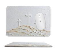 Jubonexis Tappetino per mouse con tre croci sulla collina, piccolo tappetino per mouse da ufficio per scrivania e laptop, con base in gomma antiscivolo, tappetino per mouse da gioco