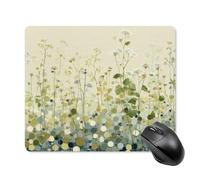 Jubonexis Tappetino per mouse per computer da ufficio, con base in gomma antiscivolo, motivo a pois con mosaico in verde salvia e beige, tappetino per mouse da gioco