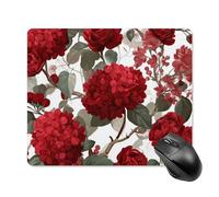 Jubonexis Tappetino per mouse vintage vittoriano con rami di rosa rossa, piccoli tappetini per mouse da ufficio per scrivania e laptop, con base in gomma antiscivolo, tappetini per mouse da gioco