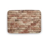 Jubonexis Tappeto da bagno classico con muro di mattoni rossi, tappetino extra morbido in velluto di corallo, rapido assorbimento d'acqua, antiscivolo, comodo tappeto da bagno, 40 x 60 cm