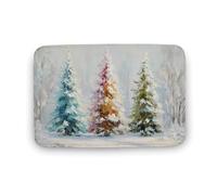 Jubonexis Tappeto da bagno con albero di Natale con copertura antineve, tappetino extra morbido in velluto di corallo, rapido assorbimento d'acqua, antiscivolo, comodo tappeto da bagno, 40 x 60 cm