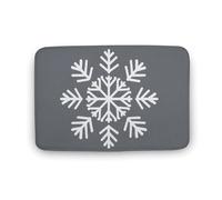 Jubonexis Tappeto da bagno con disegno a fiocco di neve bianco su sfondo grigio, tappetino extra morbido in velluto di corallo, rapido assorbimento d'acqua, antiscivolo, comodo tappeto da bagno 50 x