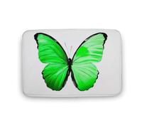 Jubonexis Tappeto da bagno con farfalla verde volante, tappetino da bagno extra morbido in velluto di corallo, rapido assorbimento d'acqua, antiscivolo, comodo, tappetino da bagno 50 x 80 cm