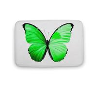 Jubonexis Tappeto da bagno con farfalla verde volante, tappetino da bagno extra morbido in velluto di corallo, rapido assorbimento d'acqua, antiscivolo, comodo tappeto da bagno, 40 x 60 cm