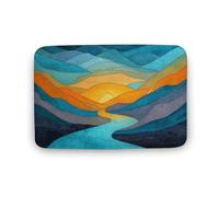 Jubonexis Tappeto da bagno con fiume che si snoda attraverso le montagne, tappetino extra morbido in velluto di corallo, rapido assorbimento d'acqua, antiscivolo, comodo tappeto da bagno 50 x 80 cm