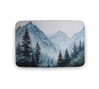 Jubonexis Tappeto da bagno con paesaggio di montagna e foreste sempreverdi, tappetino extra morbido in velluto di corallo, rapido assorbimento d'acqua, antiscivolo, comodo tappeto da bagno, 50 x 80 cm
