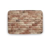 Jubonexis Tappeto da bagno in stile classico con muro di mattoni rossi, tappetino extra morbido in velluto di corallo, rapido assorbimento d'acqua, antiscivolo, comodo tappeto da bagno, 50 x 80 cm