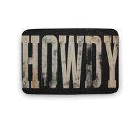Jubonexis Tappeto da bagno vintage Howdy con parole vintage, tappetino extra morbido in velluto di corallo, rapido assorbimento d'acqua, antiscivolo, comodo tappeto da bagno 50 x 80 cm