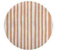 Jubonexis Tappeto rotondo a righe verticali arancione chiaro grande tappeto rotondo tappeto moderno antiscivolo tappeto circolare 90 cm