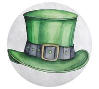 Jubonexis Tappeto rotondo con cappello verde per San Patrizio, moderno, antiscivolo, 90 cm