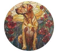 Jubonexis Tappeto rotondo con labrador retriever in campo di rose, tappeto rotondo moderno, antiscivolo, 90 cm