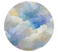 Jubonexis Tappeto rotondo con texture astratta simile a una nuvola, tappeto rotondo moderno, antiscivolo, 90 cm