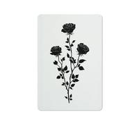 Jubonexis Targa in metallo con tre rose e linee floreali, decorazione artistica da parete per bar, pub, club, caffetteria, fattoria, bianco, 30 x 20 cm