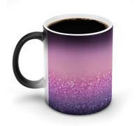 Jubonexis Tazza da caffè in ceramica cangiante da rosa a viola con glitter che cambia colore, tazza da caffè divertente per tè e acqua, 325 ml