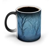 Jubonexis Tazza da caffè in ceramica che cambia colore con alberi scheletrici pallidi della foresta morta maledetta, tazza da caffè in ceramica, 325 ml