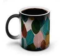 Jubonexis Tazza da caffè in ceramica con motivo astratto, motivo grafico, moderno, cambia colore, cambia calore, tazza da caffè, tazza da tè e acqua, 325 ml