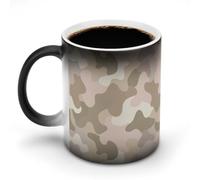 Jubonexis Tazza da caffè in ceramica con motivo mimetico, cambia colore astratto, tazza da caffè in ceramica, 325 ml