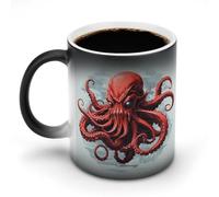 Jubonexis Tazza da caffè in ceramica con polpo gigante che cambia colore, cambia calore, tazza da caffè divertente da 325 ml