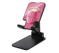 Jubonexis Tazza di caffè rosa con il supporto del telefono cellulare di amore di parola pieghevole regolabile del supporto del telefono per la scrivania