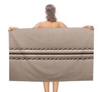 Jubonexis Telo mare beige con motivo in pelle grande, asciugamano da spiaggia in microfibra senza sabbia, asciugamano da doccia grande, multiuso, assorbente, per bagno e piscina, 130 x 80 cm