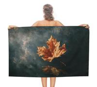 Jubonexis Telo mare vintage autunnale in microfibra senza sabbia, asciugamano da doccia grande, multiuso, assorbente, per bagno e piscina, 130 x 80 cm